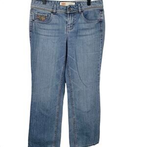 Route 66 Women Vintage Blue Denim Jeans Blue Faded Straight Ankle Boho Size 8